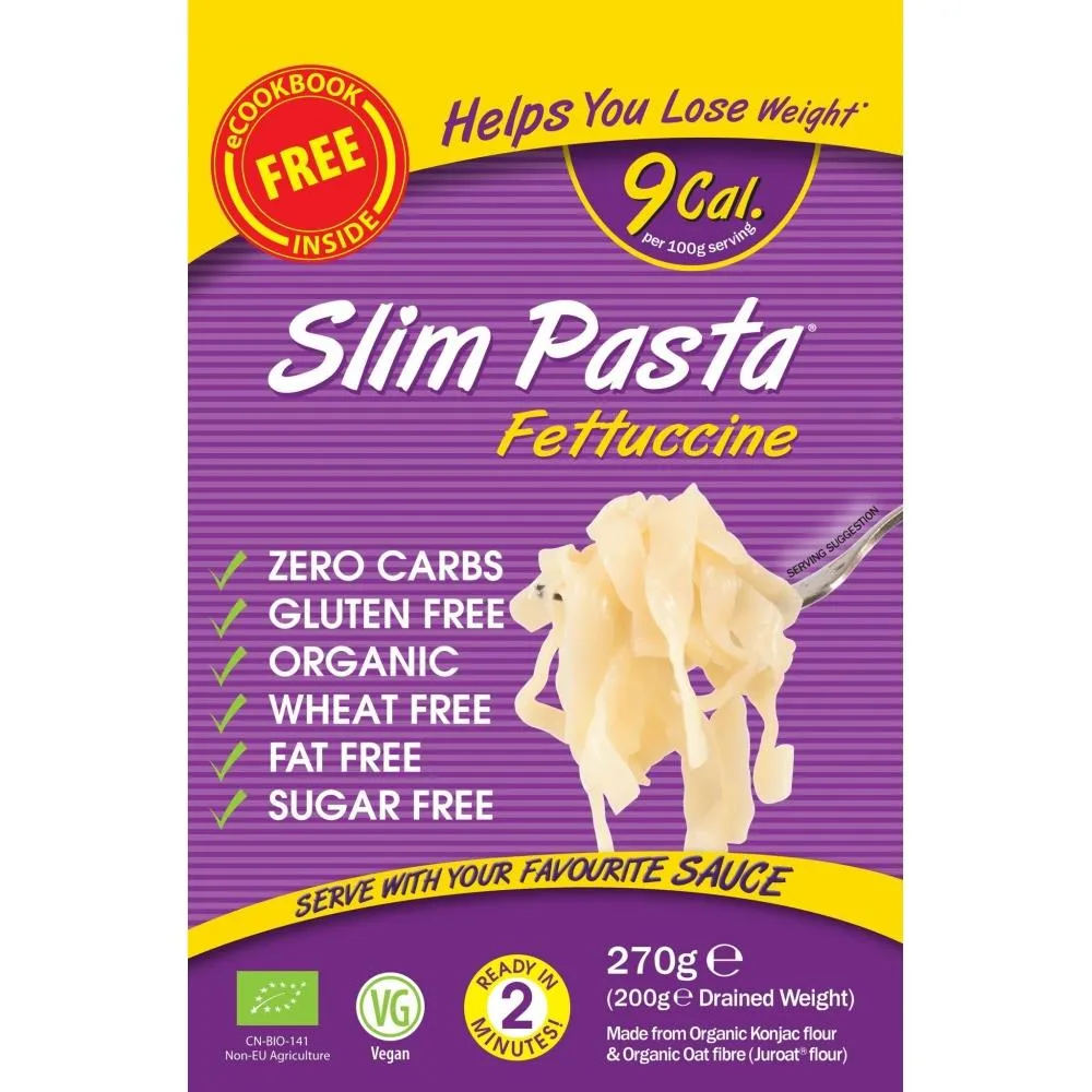 ايت واتر معكرونة فيتوتشيني للرجيم عضوية خالية من الكربوهيدرات 200 جم 5 علب - Eat Water Slim Pasta Fettuccine 200 g (Pack of 5)