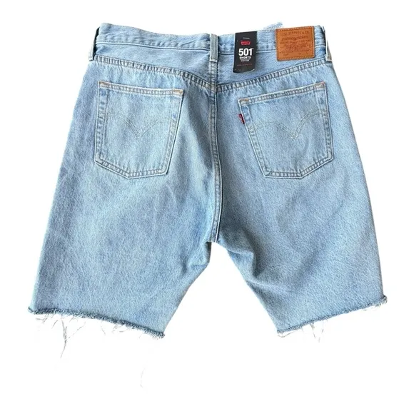 🩳 Levi's Blue Distressed Jean Shorts Cut-Off Style 501 High Rise Womens Size 32