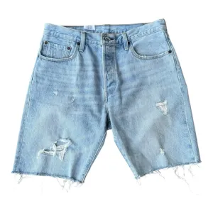 🩳 Levi's Blue Distressed Jean Shorts Cut-Off Style 501 High Rise Womens Size 32