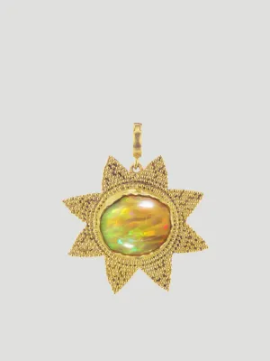 18K Yellow Gold Opal Star Pendant