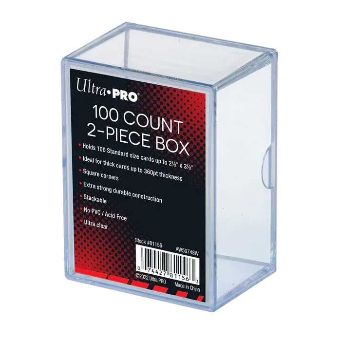2-Piece Clear 100 Card Storage Box