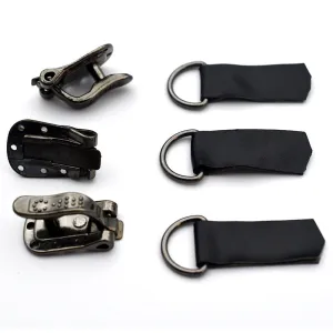 55mm Black Metal Invisible Snap Fasteners for Leather Coats 10pcs