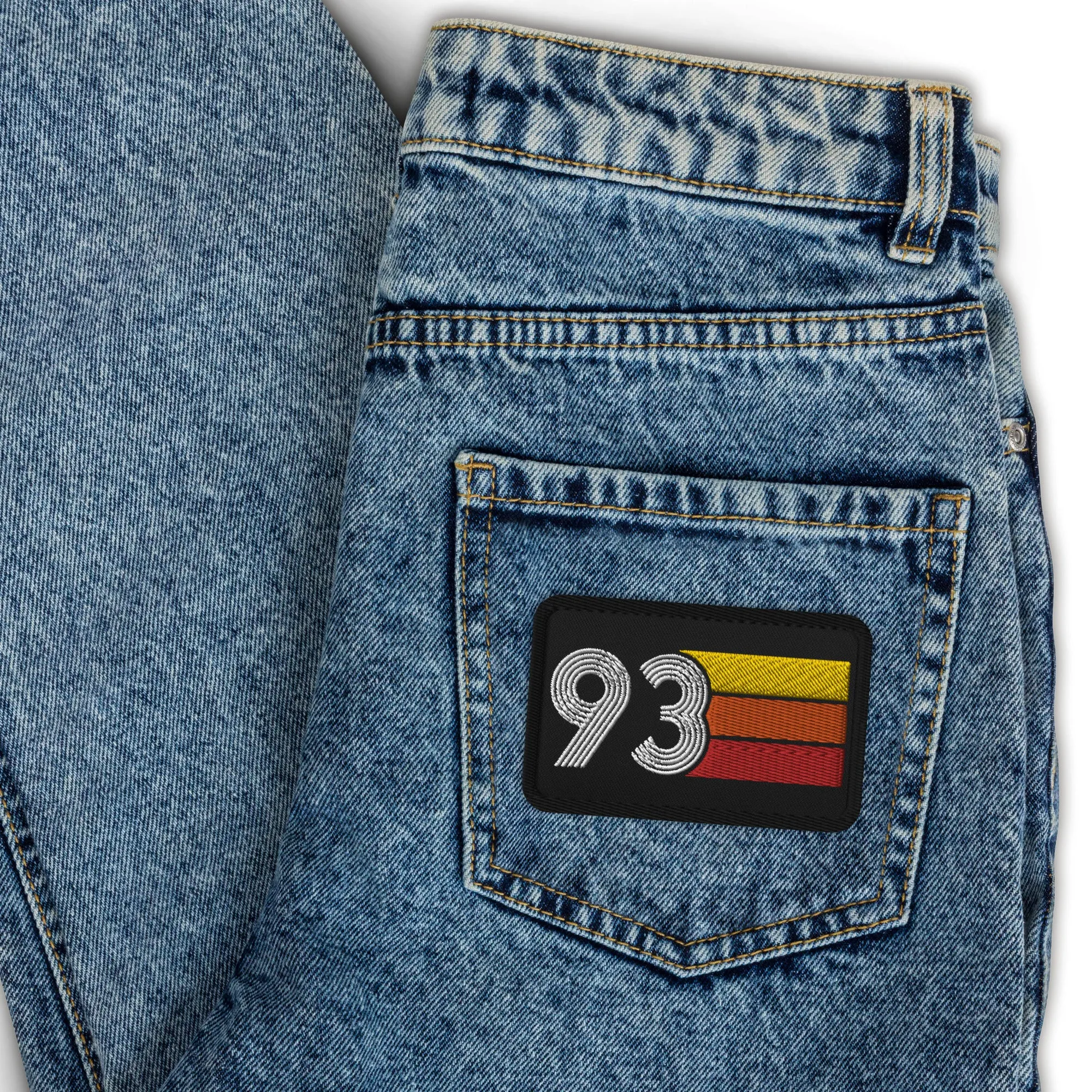 93 - 1993 Retro Birthday Year Embroidered patches