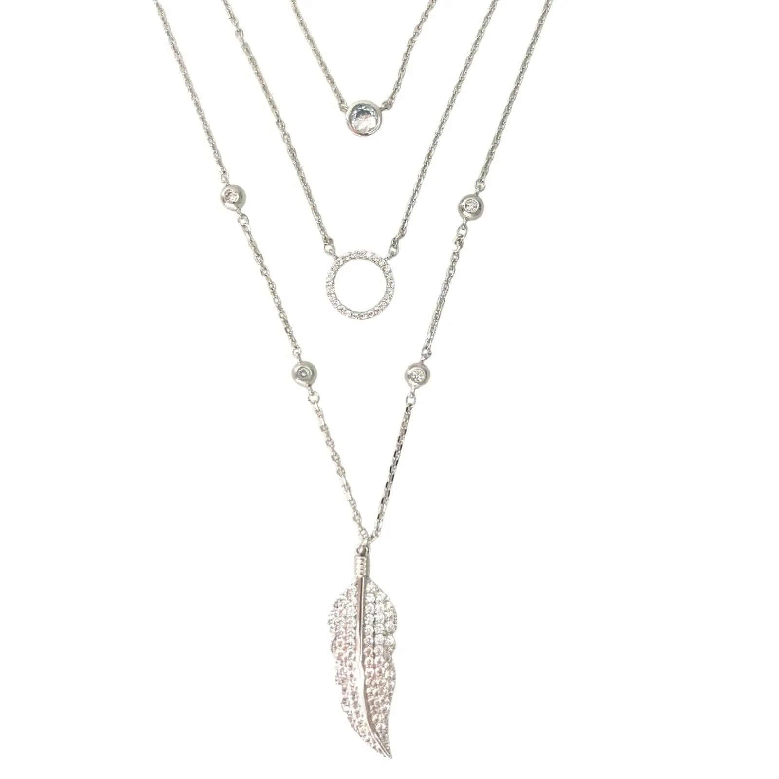 Absolute Floaty Feather Necklace - Silver