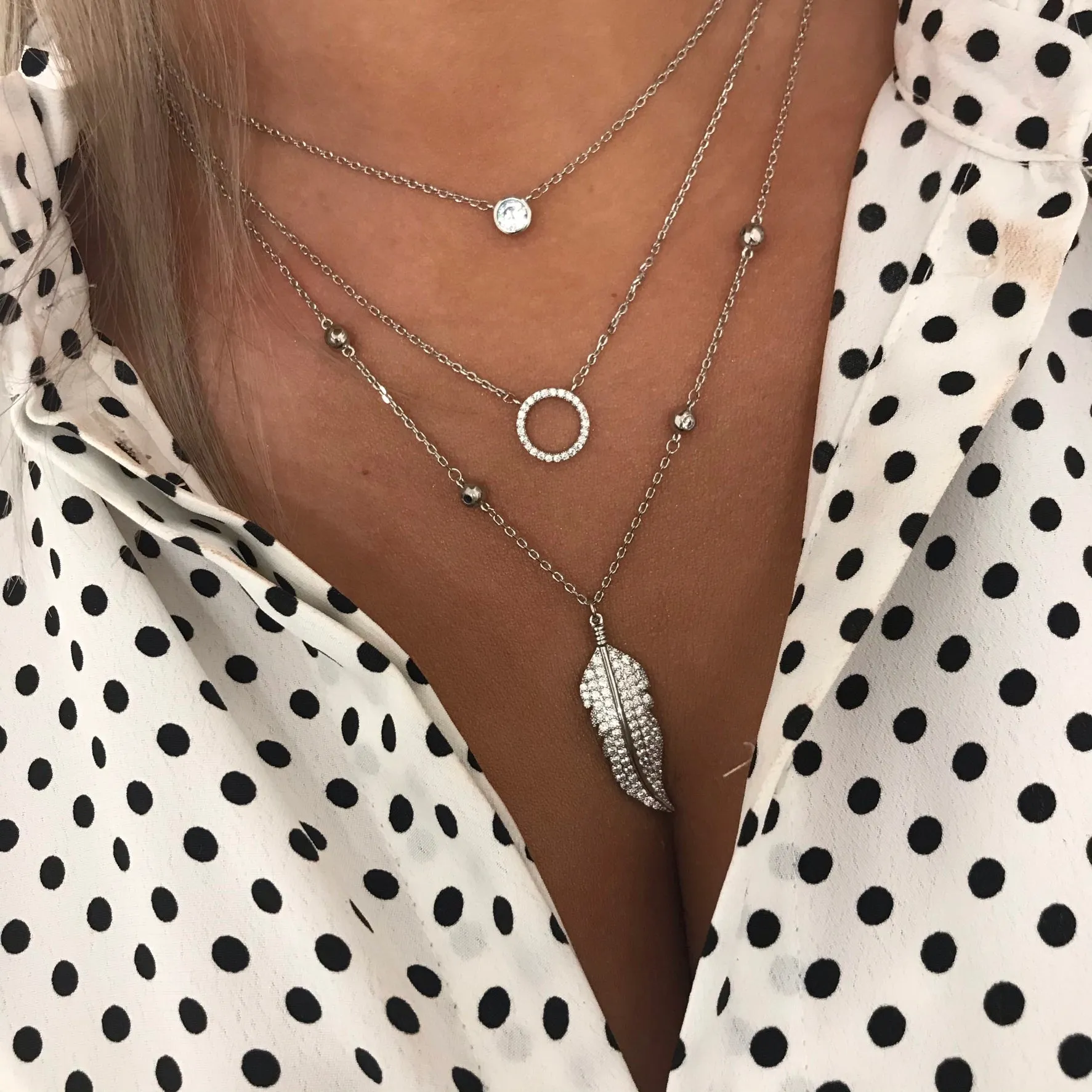 Absolute Floaty Feather Necklace - Silver