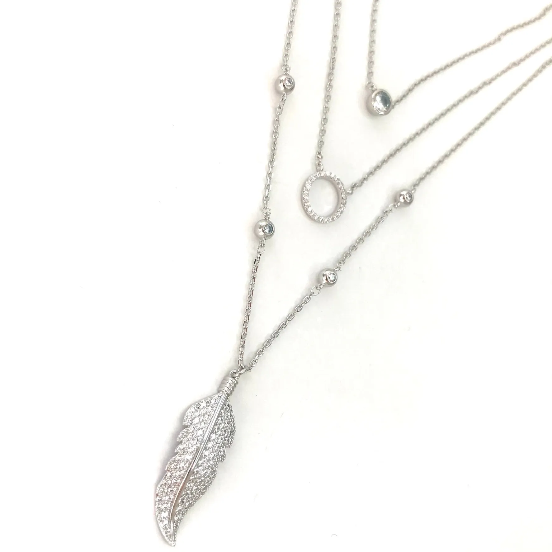 Absolute Floaty Feather Necklace - Silver