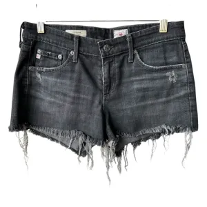 AG Adriano Goldschmied Shorts 27 Bonnie Relaxed Short Black Wash Denim Cut Off