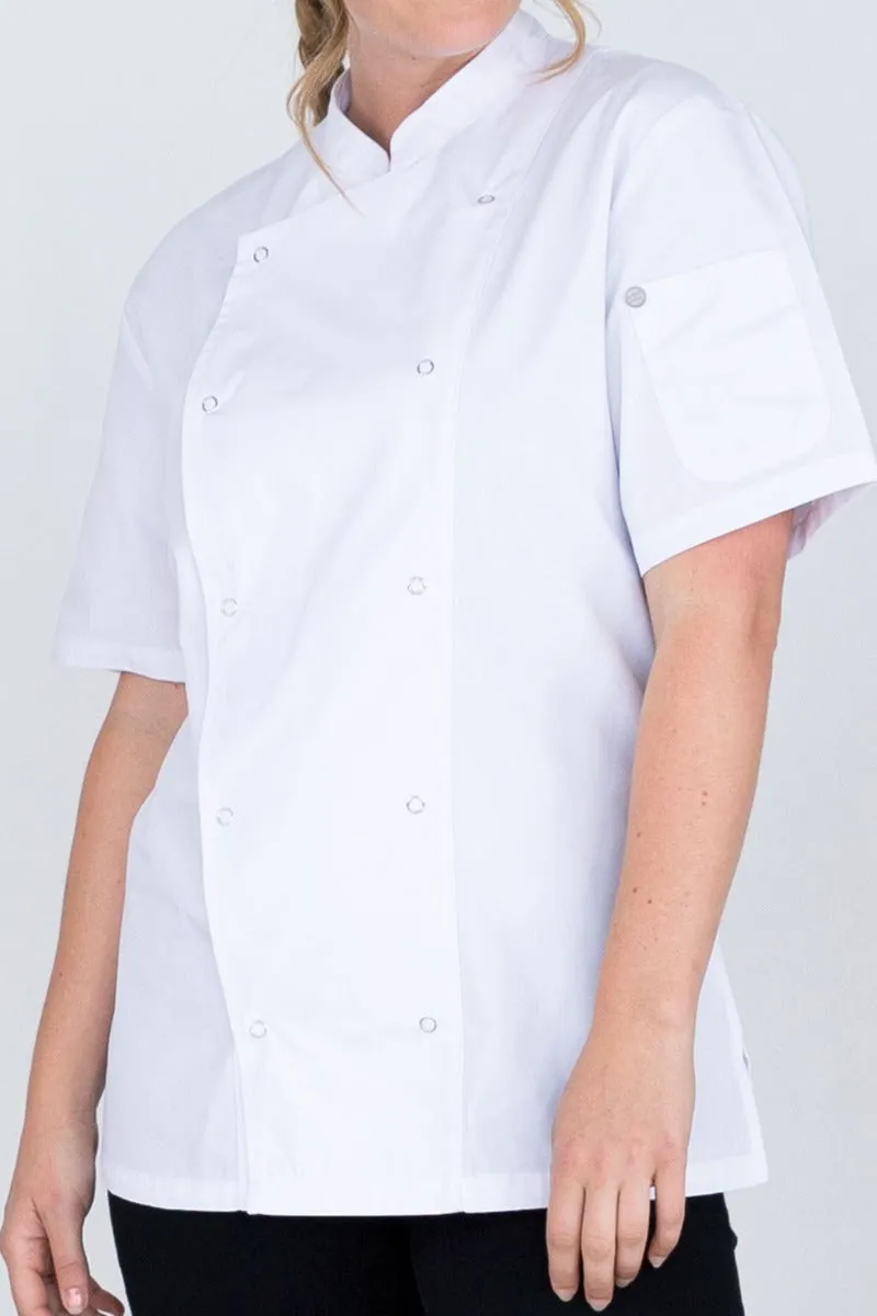 Alex Press Stud Jacket White | Stay Cool When The Heat Is on