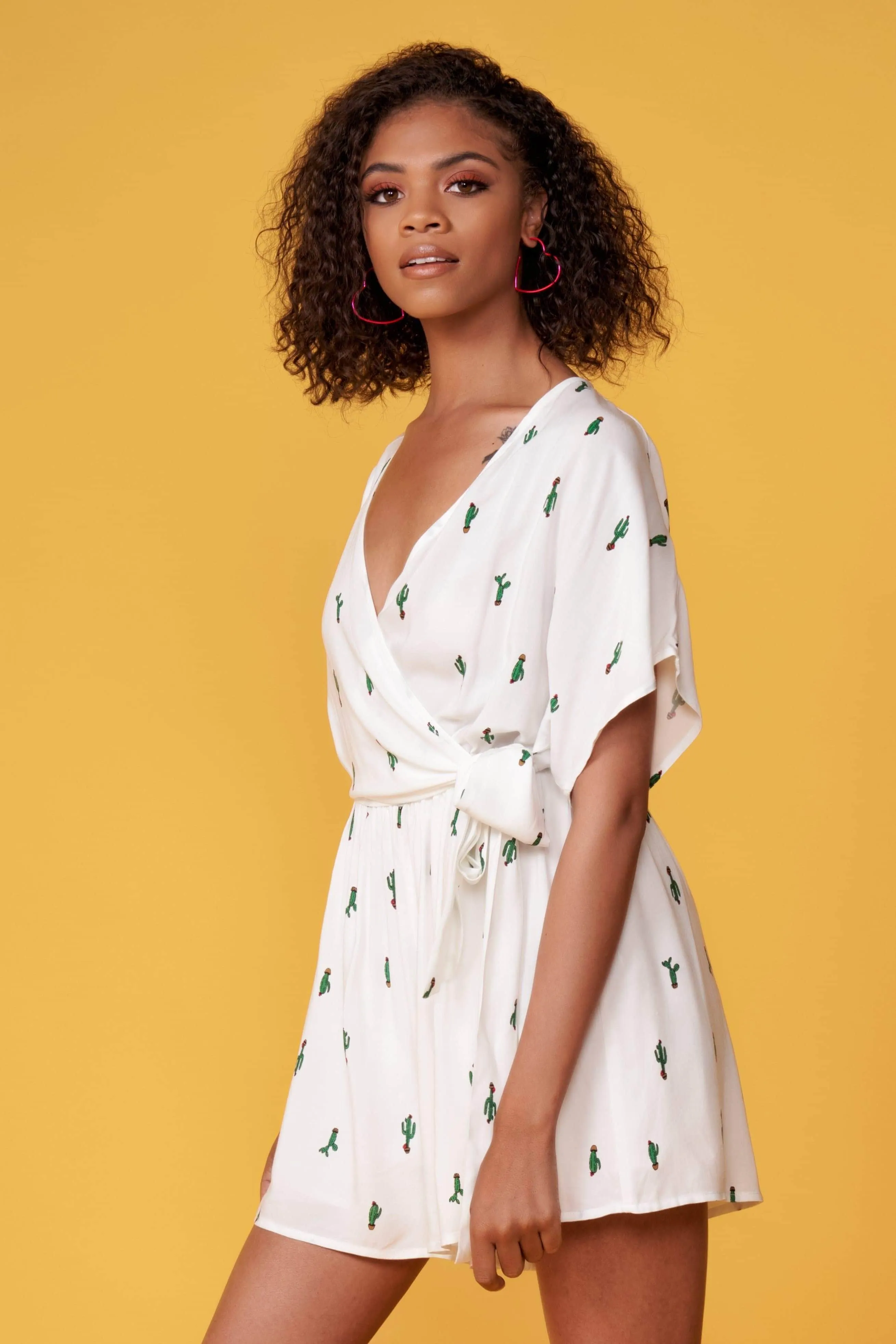 Anthenas White Cactus Romper by Lush