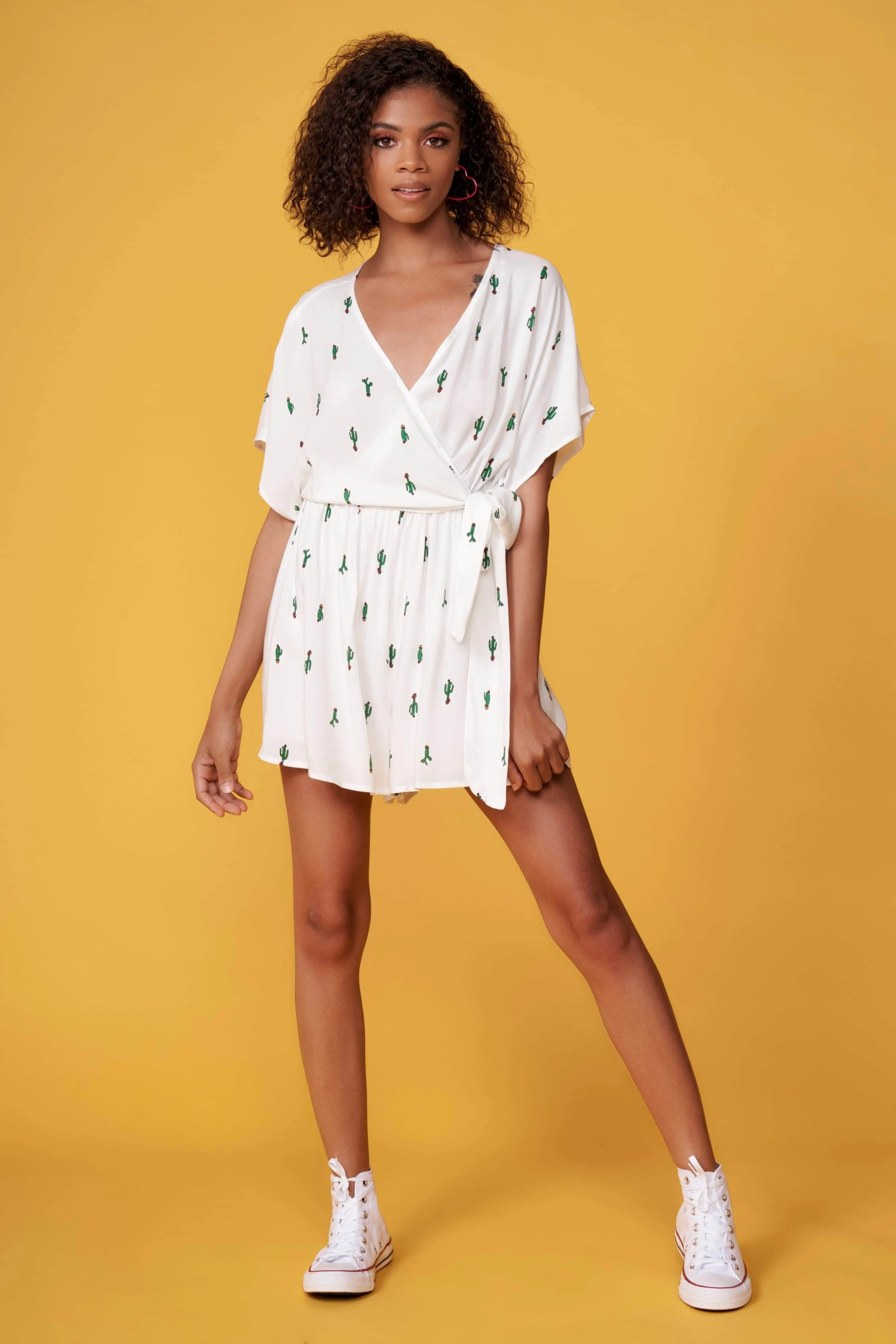 Anthenas White Cactus Romper by Lush