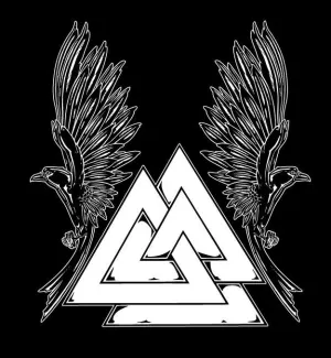 Asatru Norse Valknut T-Shirt With Ravens-Short Sleeve