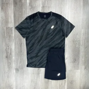 Asics 'All Over Print' Black Core T-Shirt Set