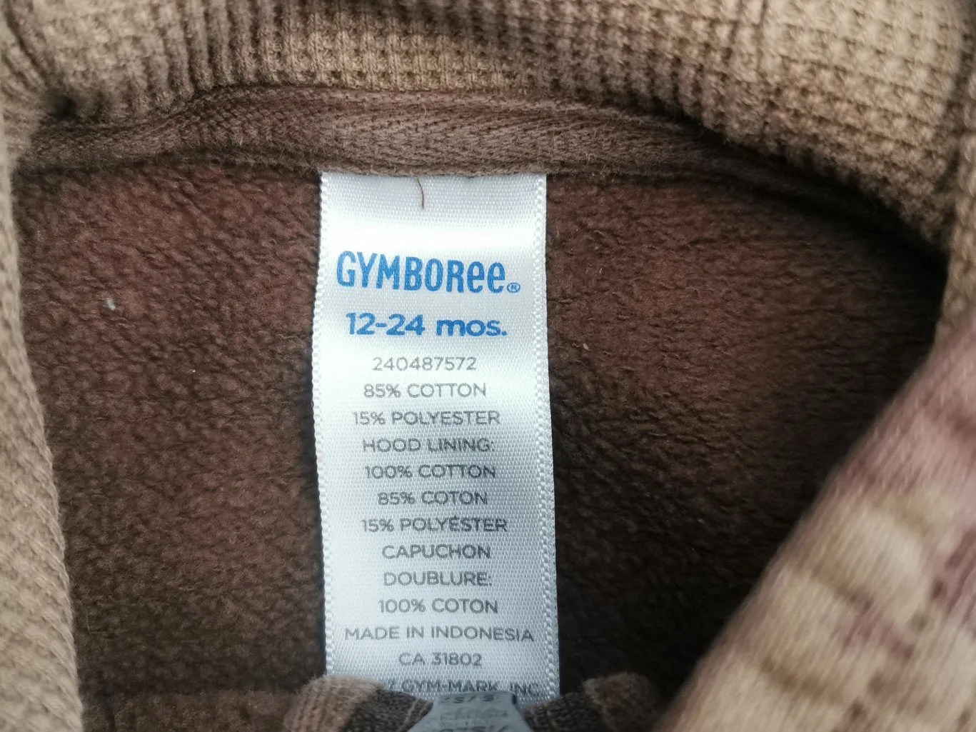 BABY BOY SIZE 12 MONTHS - GYMBOREE, Graphic Cowboy Zippered Hoodie VGUC B30