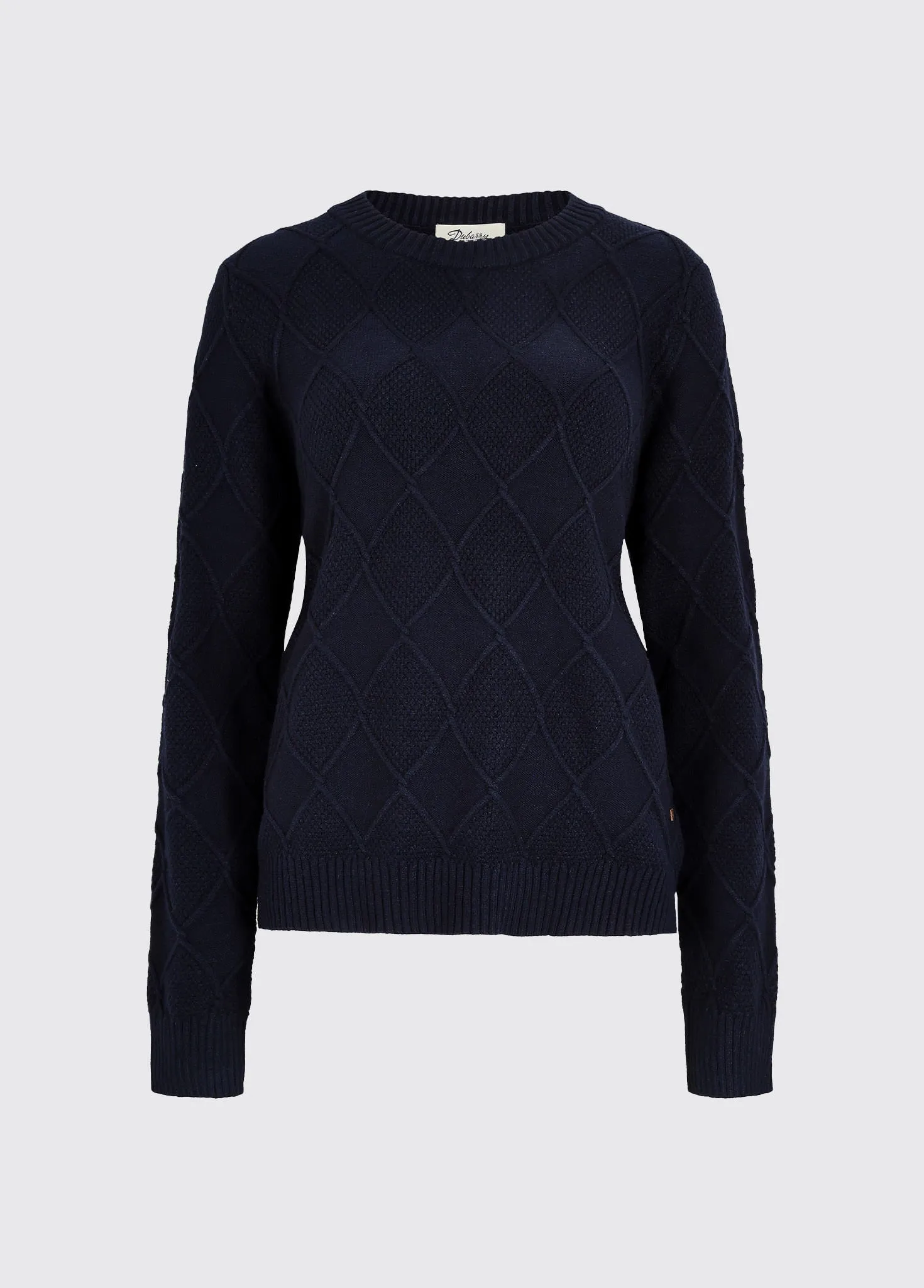 Banteer Ladies' cable knit crew neck - Navy