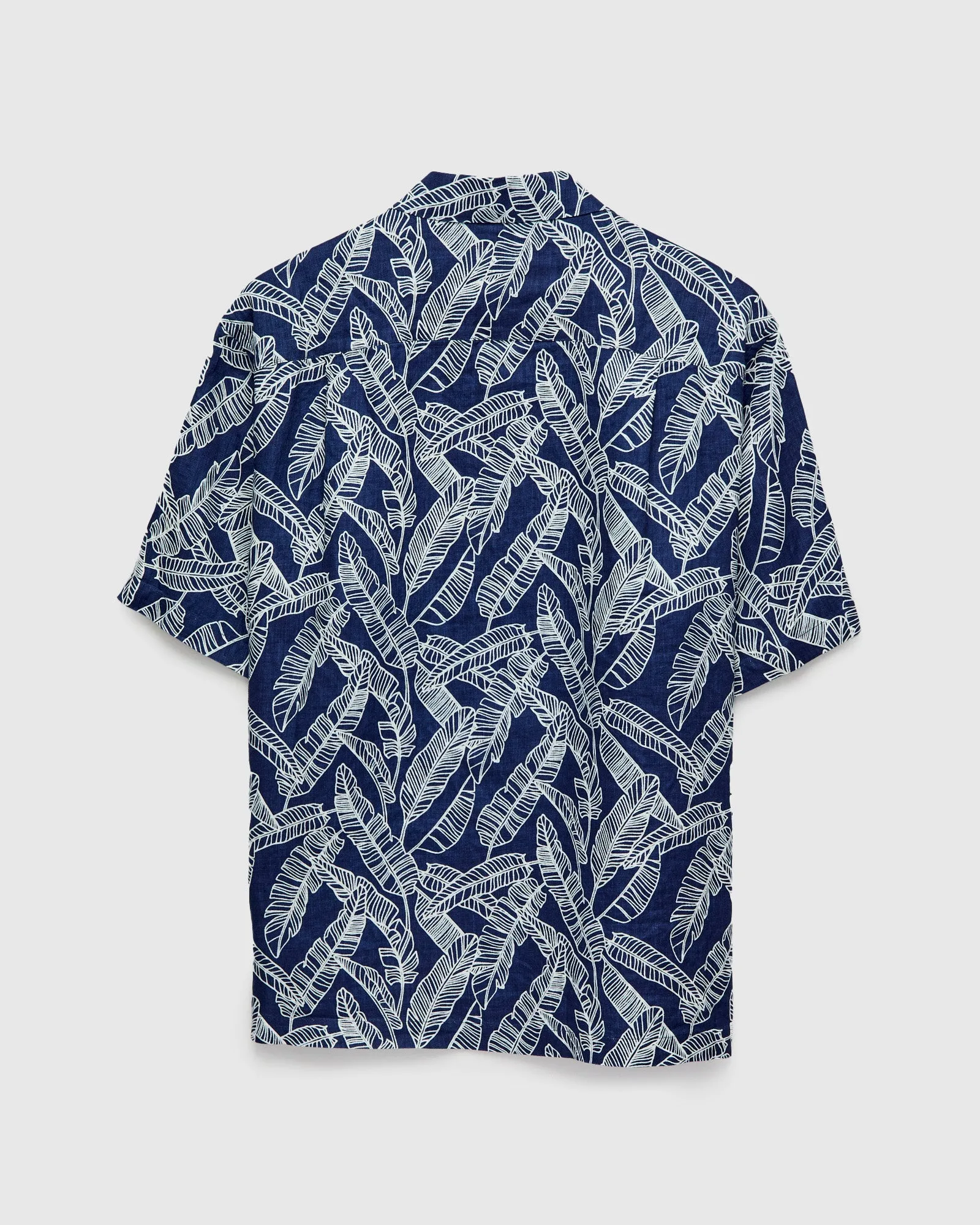 Bassen "Basho" Linen Aloha Shirt in Indigo