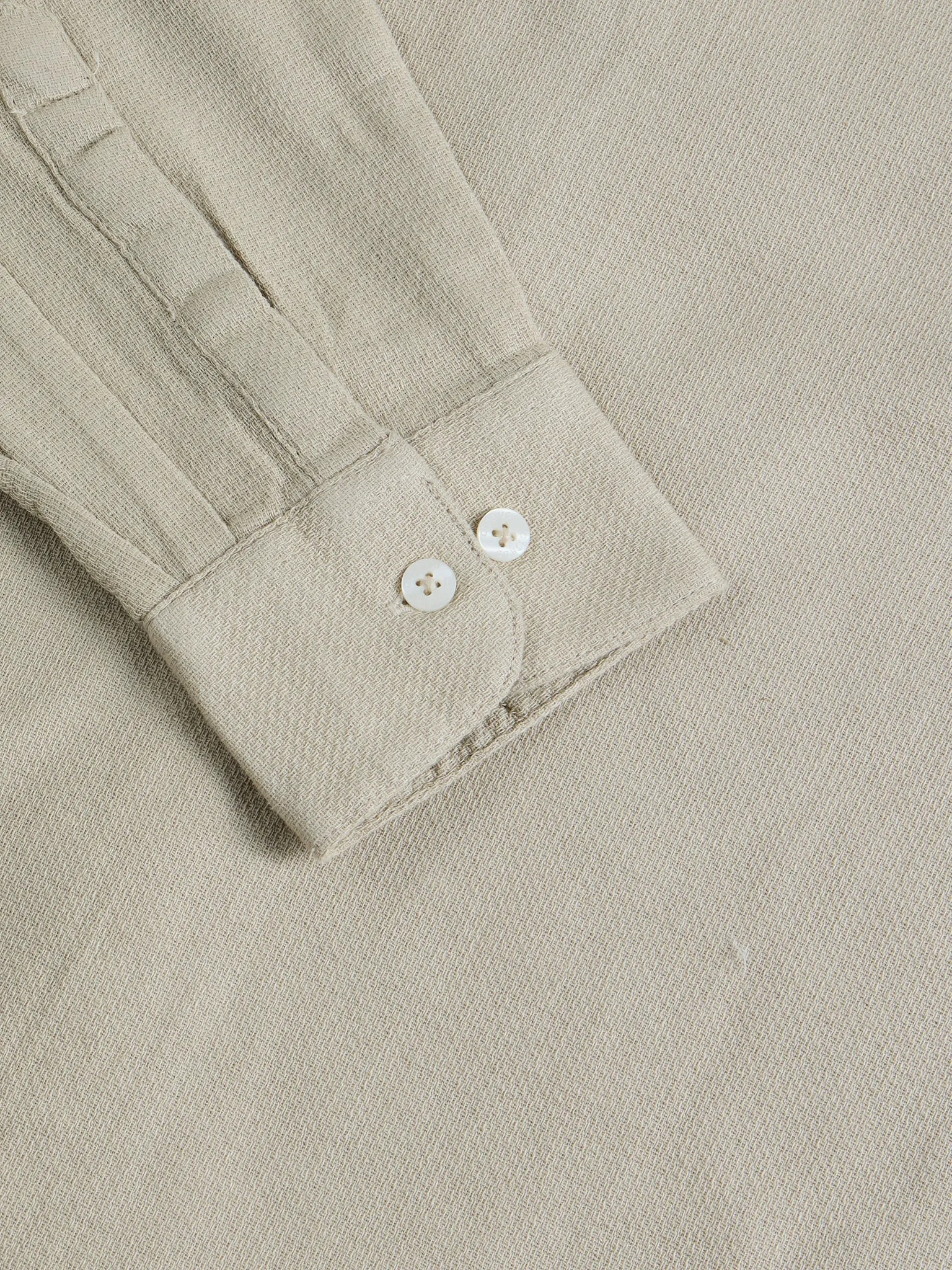 Beige Chinese Collar Slim Fit Shirt