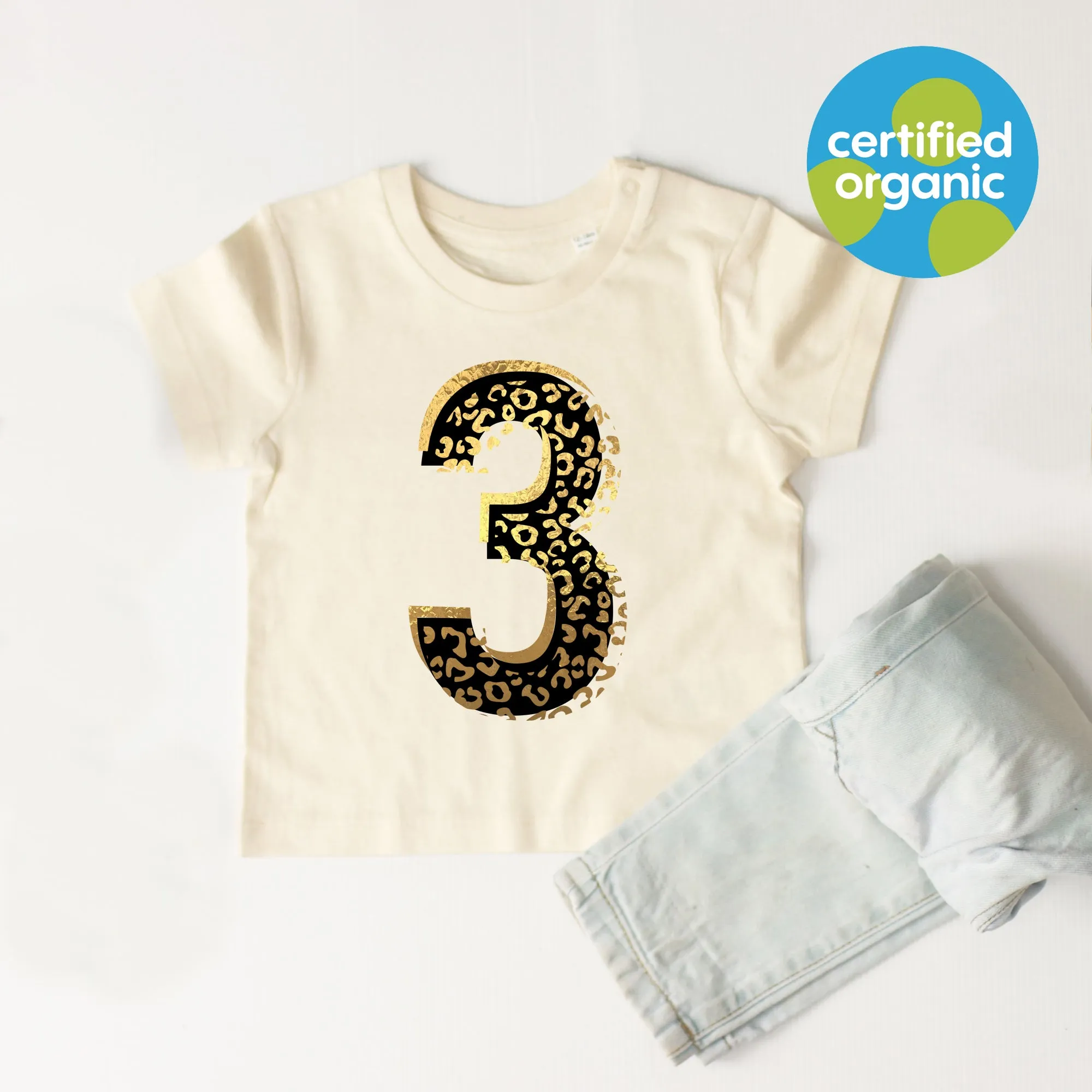 Birthday Leopard Kids Organic T-Shirt