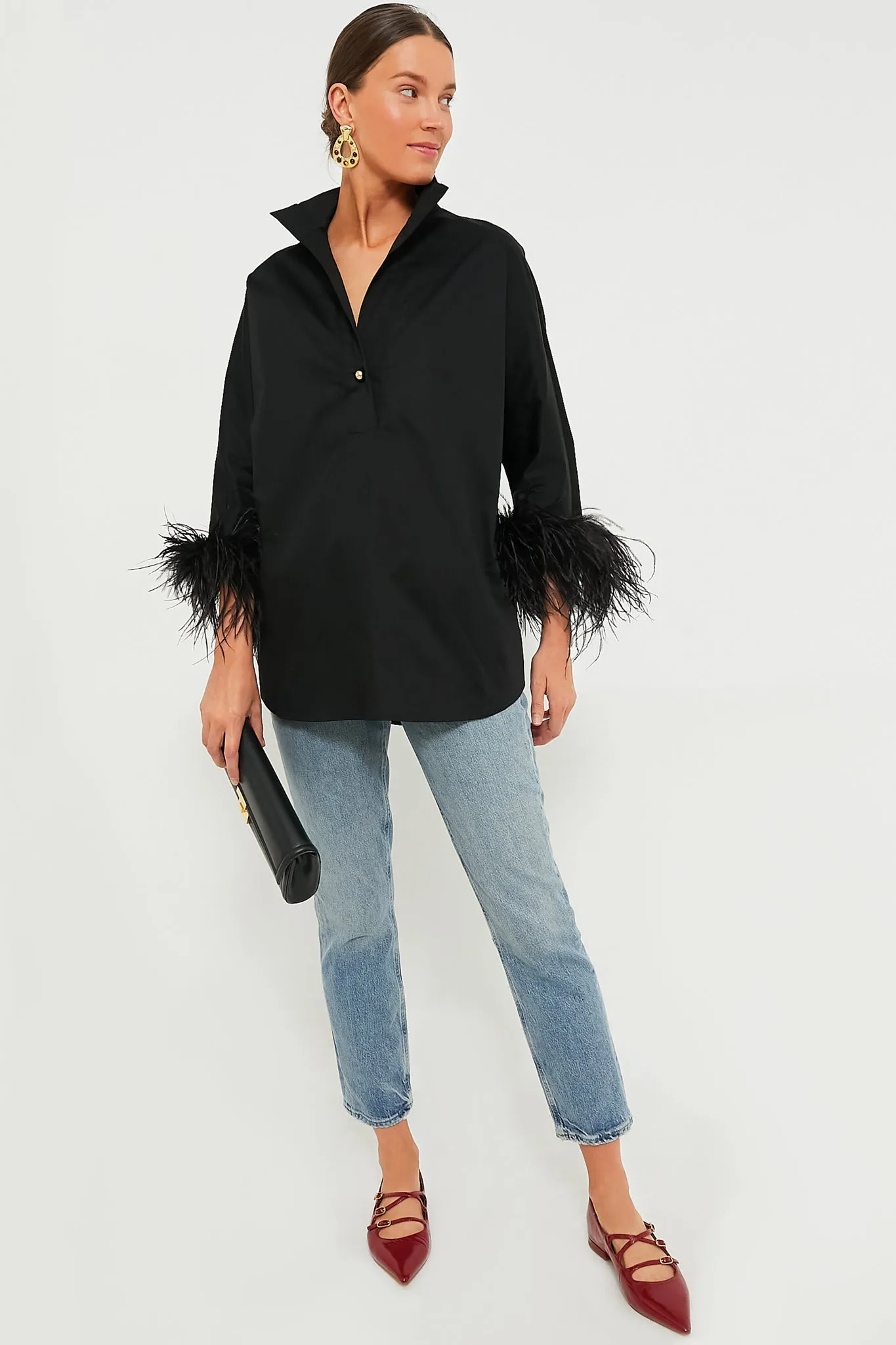 Black Feather Willow Blouse