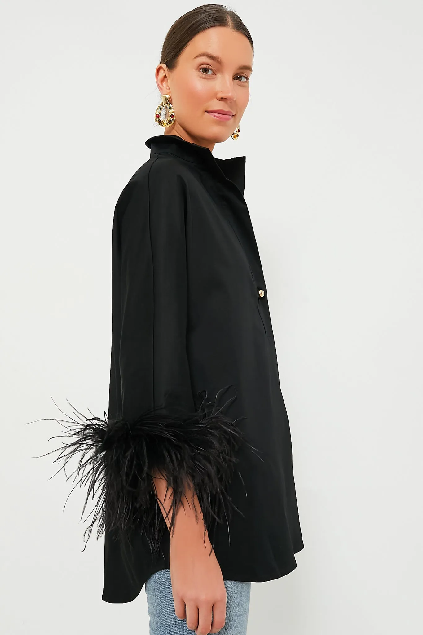 Black Feather Willow Blouse
