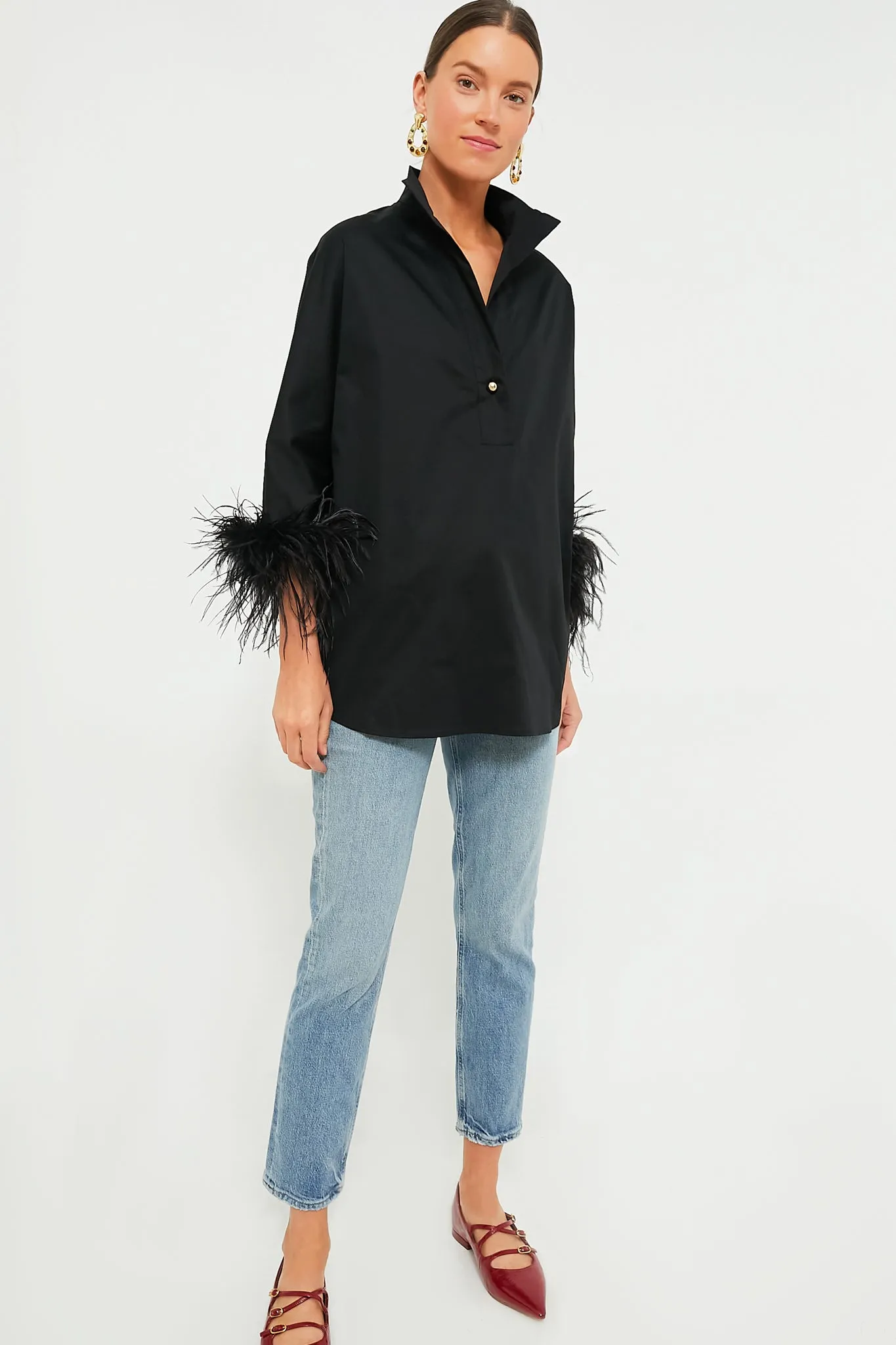 Black Feather Willow Blouse