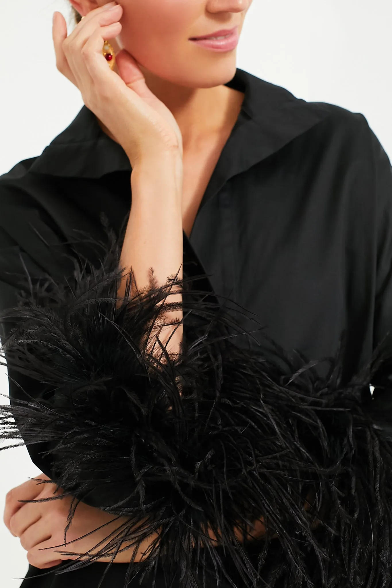 Black Feather Willow Blouse
