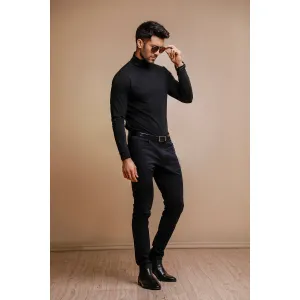 Black Full Sleeves Turtle Neck