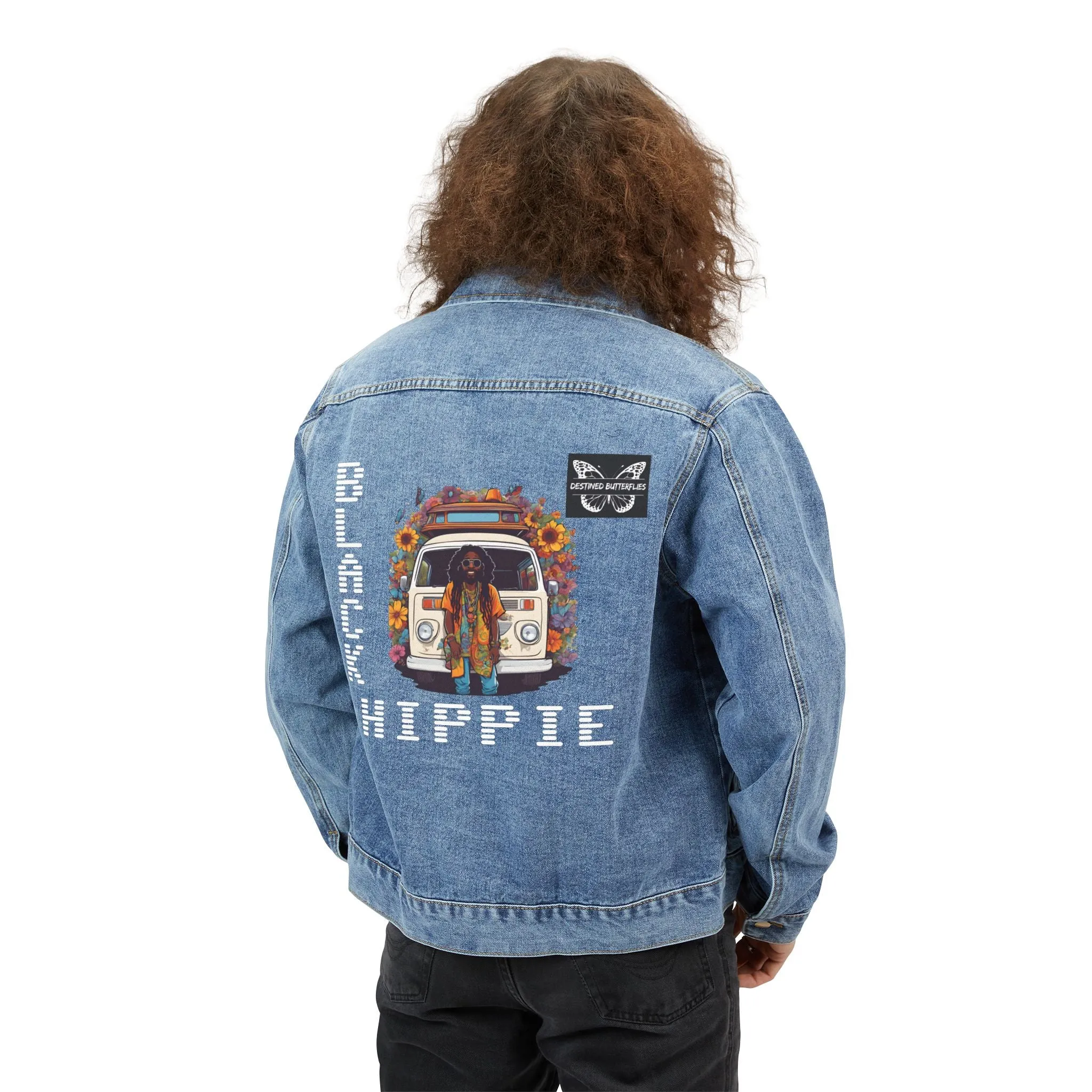 Black Hippie Denim Jacket - Road to Peace