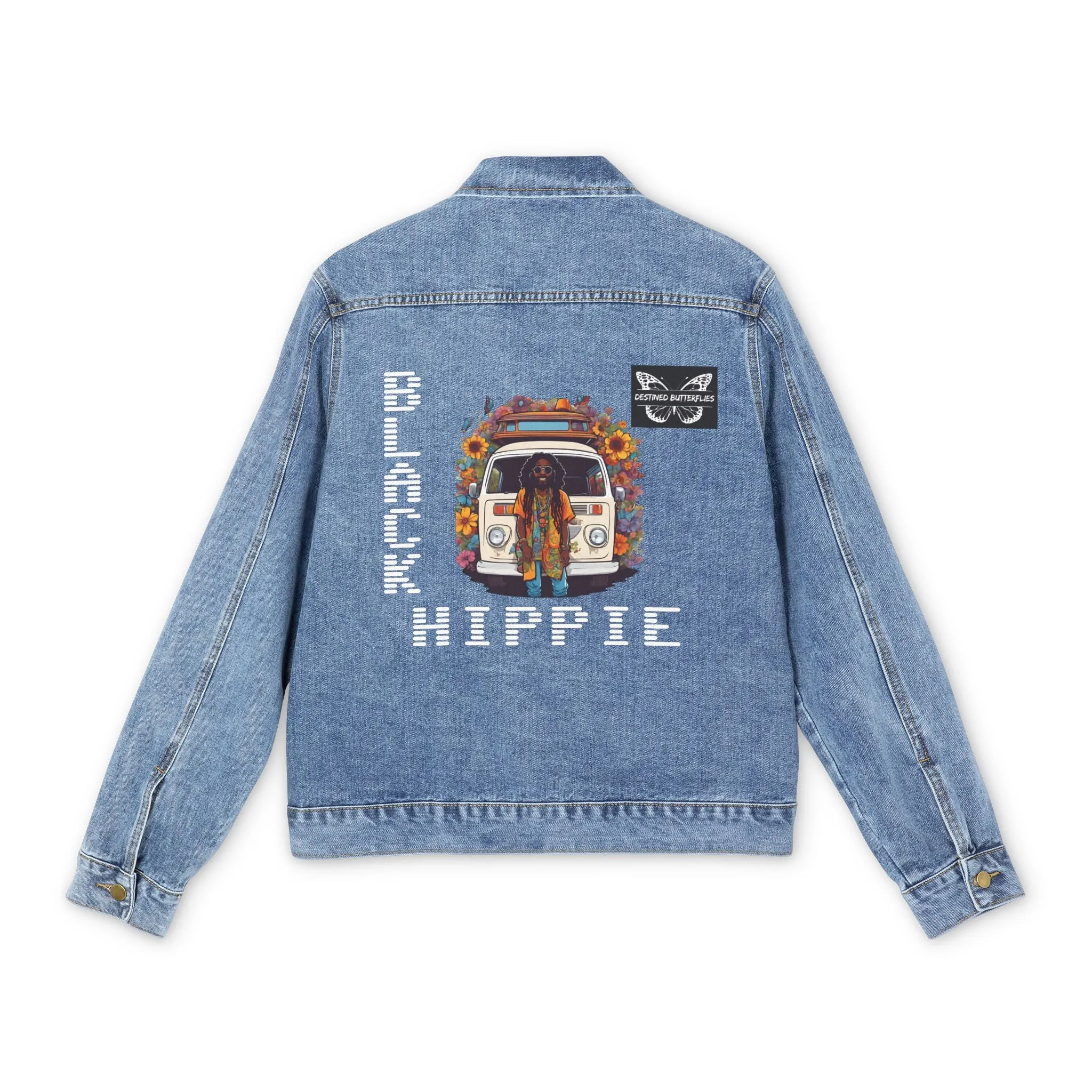 Black Hippie Denim Jacket - Road to Peace