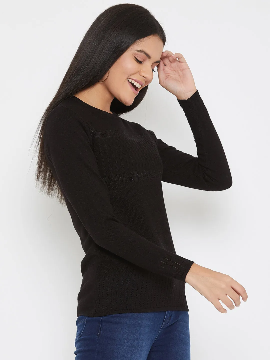 Black Round Neck Sweater
