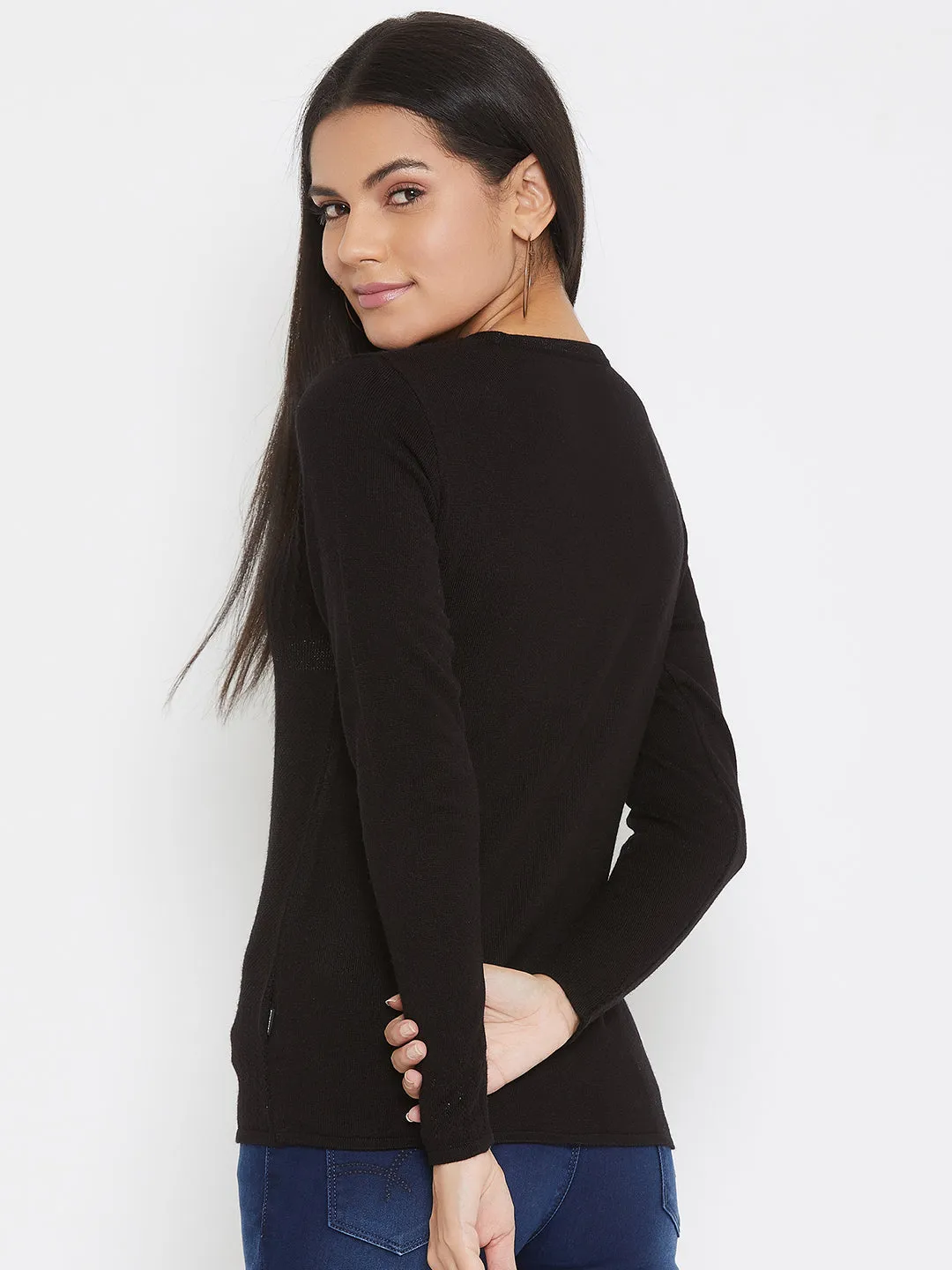 Black Round Neck Sweater