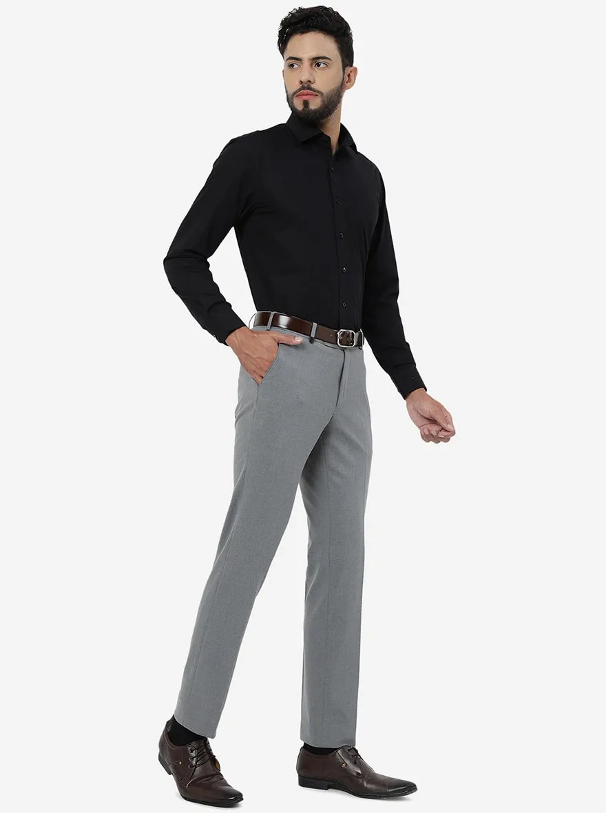 Black Solid Regular Fit Formal Shirt | Greenfibre