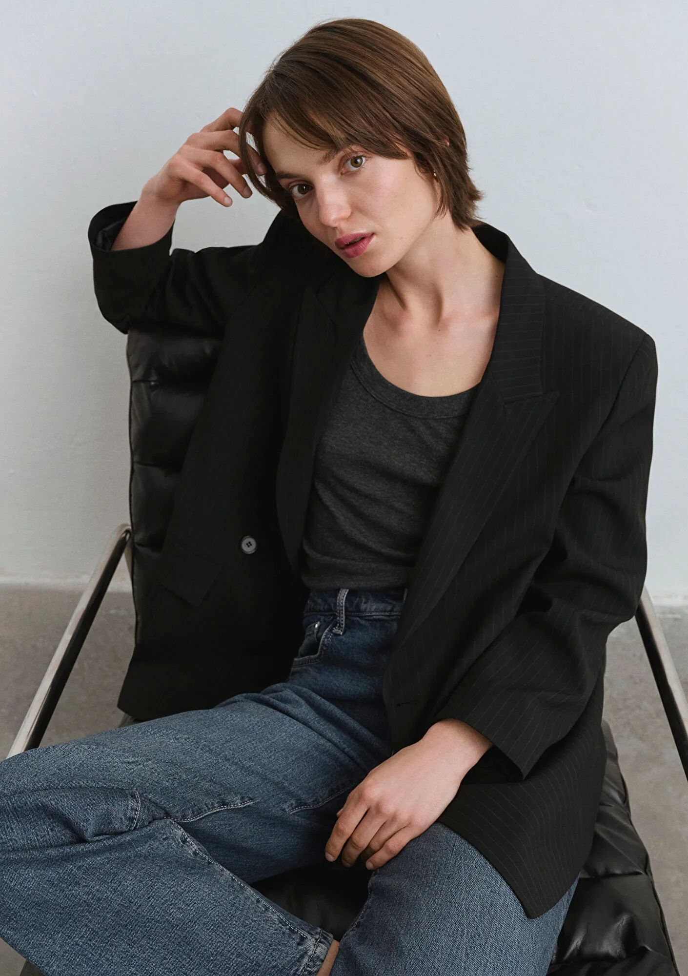 Black Striped Blazer