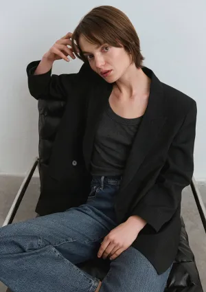 Black Striped Blazer