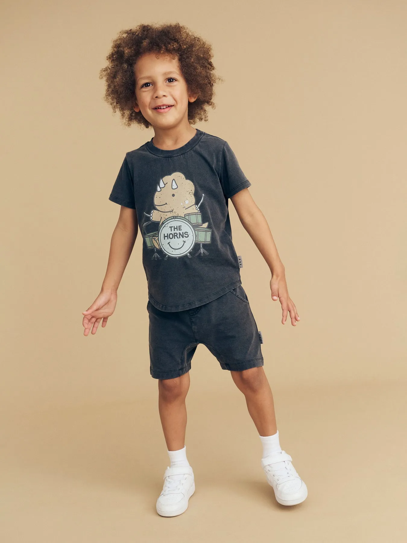 Black Vintage slouch short by Hux Baby
