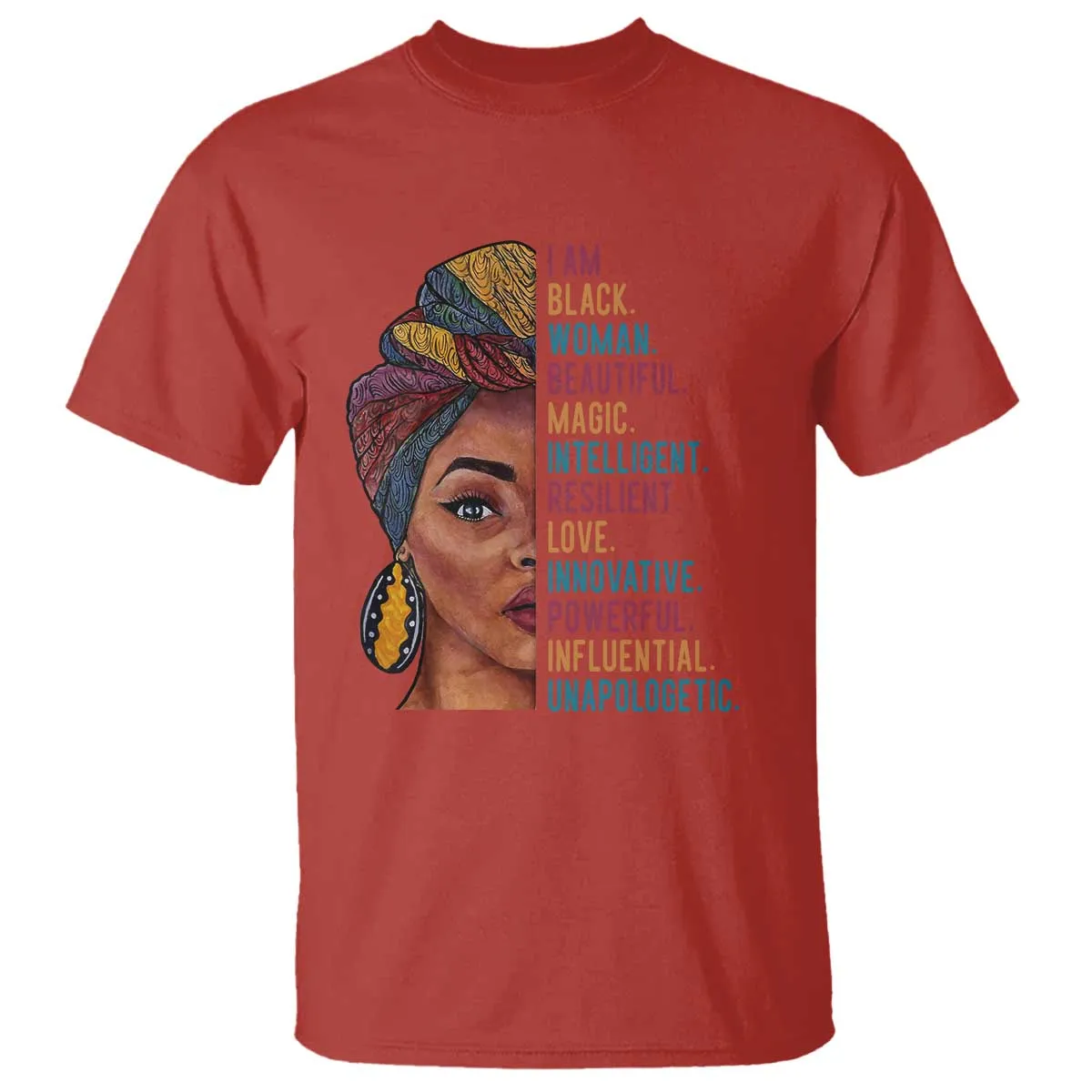 Black Woman T Shirt Beautiful Magic Intelligent Resilient Love African American Pride TS01