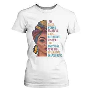 Black Woman T Shirt For Women Beautiful Magic Intelligent Resilient Love African American Pride TS01