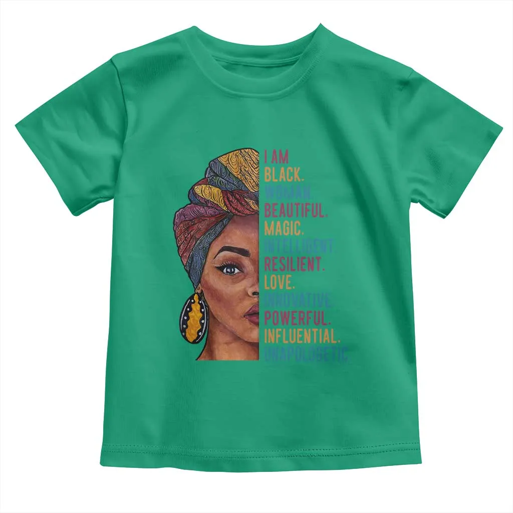 Black Woman Toddler T Shirt Beautiful Magic Intelligent Resilient Love African American Pride TS01