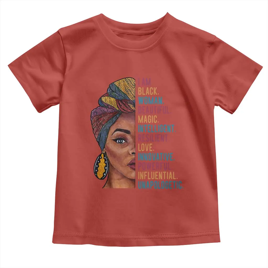 Black Woman Toddler T Shirt Beautiful Magic Intelligent Resilient Love African American Pride TS01