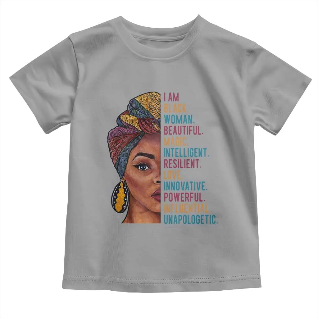 Black Woman Toddler T Shirt Beautiful Magic Intelligent Resilient Love African American Pride TS01