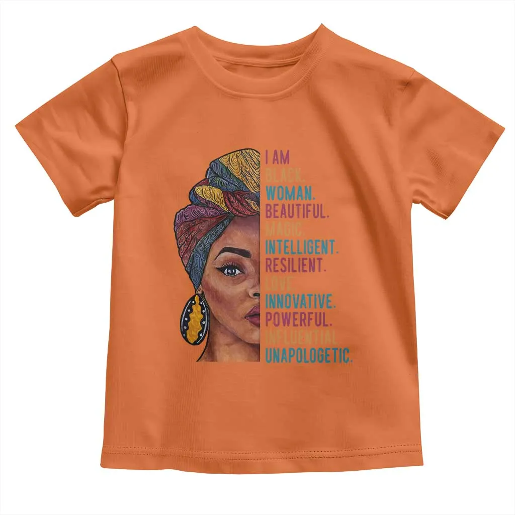 Black Woman Toddler T Shirt Beautiful Magic Intelligent Resilient Love African American Pride TS01