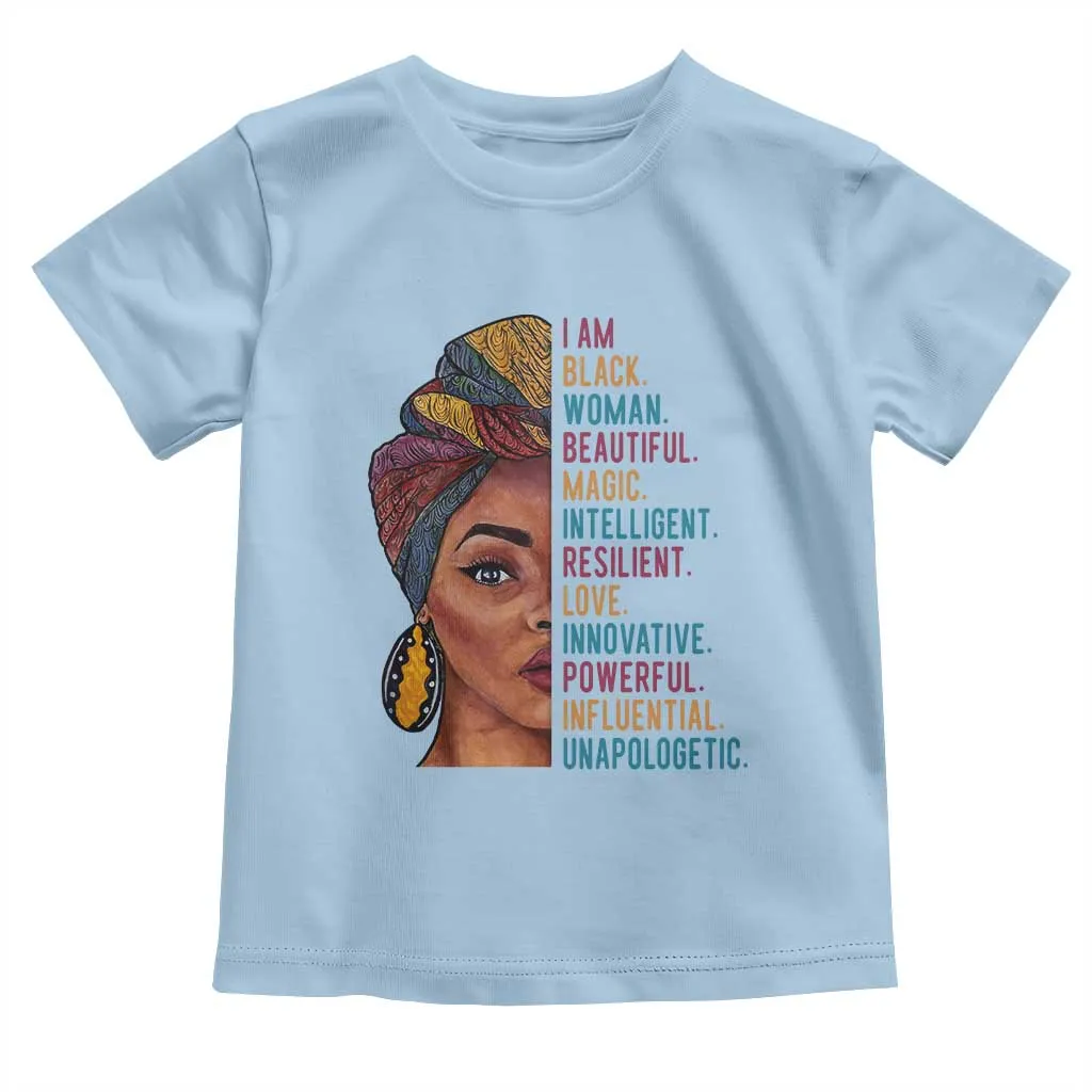 Black Woman Toddler T Shirt Beautiful Magic Intelligent Resilient Love African American Pride TS01