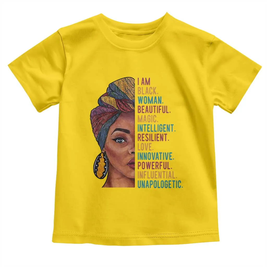 Black Woman Toddler T Shirt Beautiful Magic Intelligent Resilient Love African American Pride TS01