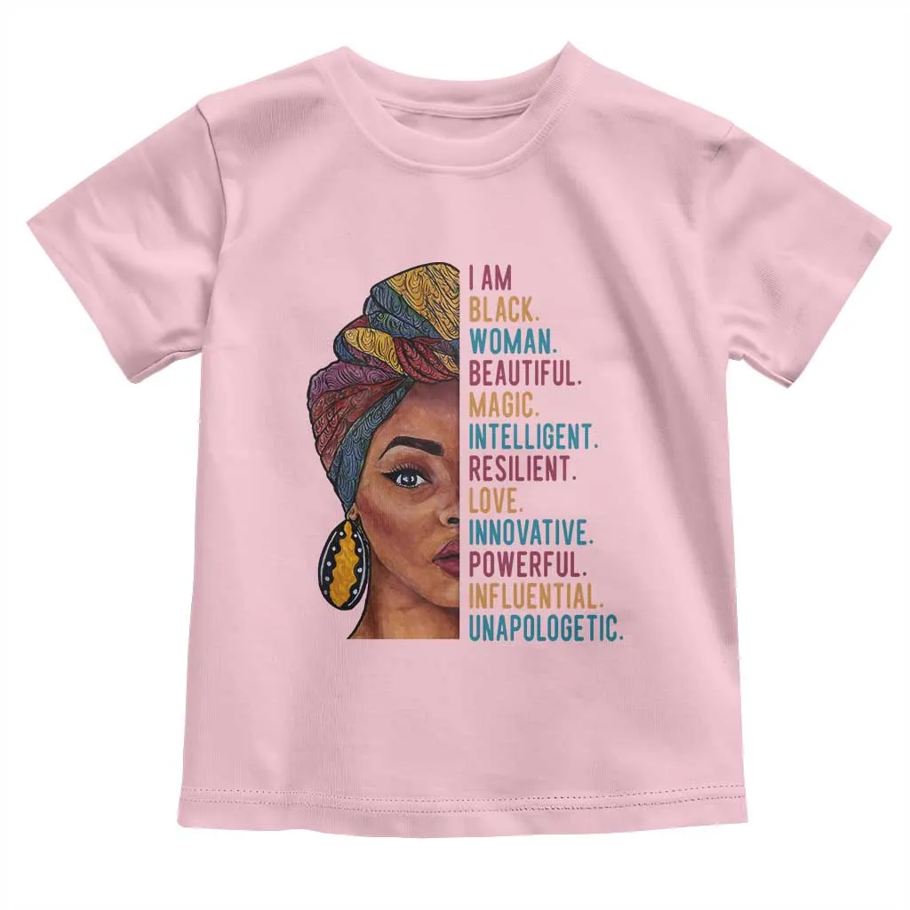 Black Woman Toddler T Shirt Beautiful Magic Intelligent Resilient Love African American Pride TS01