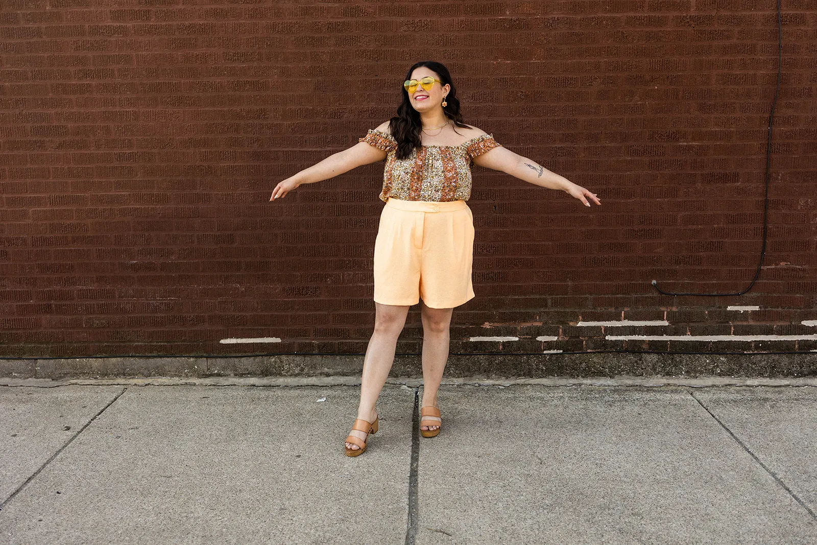 blanche shorts in bright cantaloupe