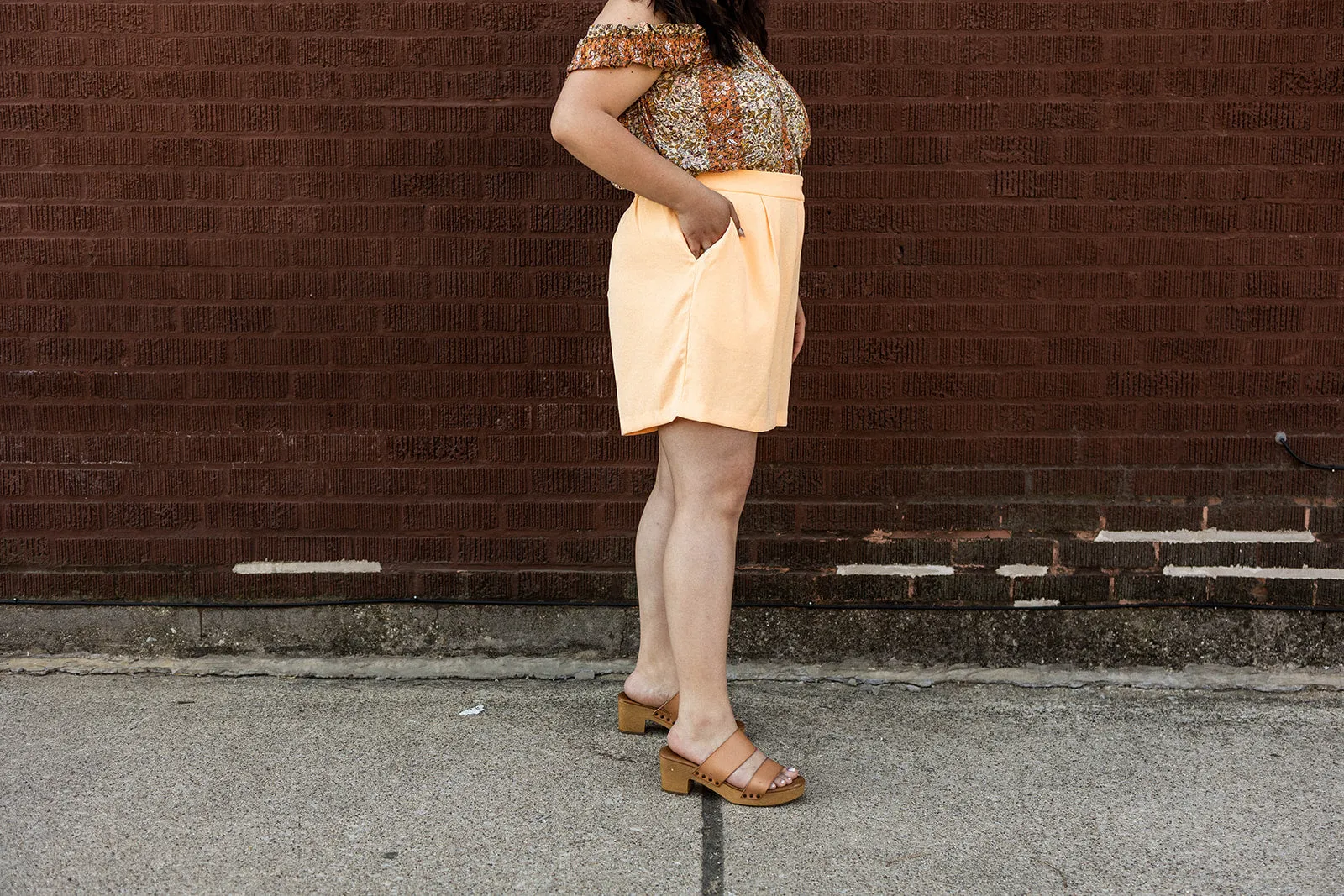 blanche shorts in bright cantaloupe