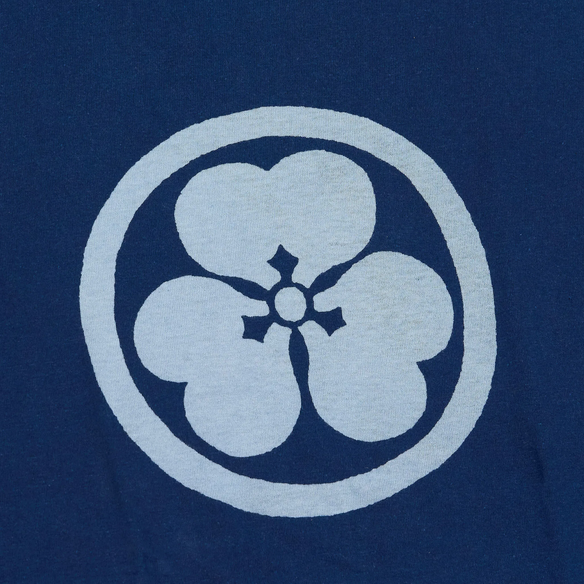 Blue Blue Japan Printed Batik Indigo Crew Neck T-Shirt