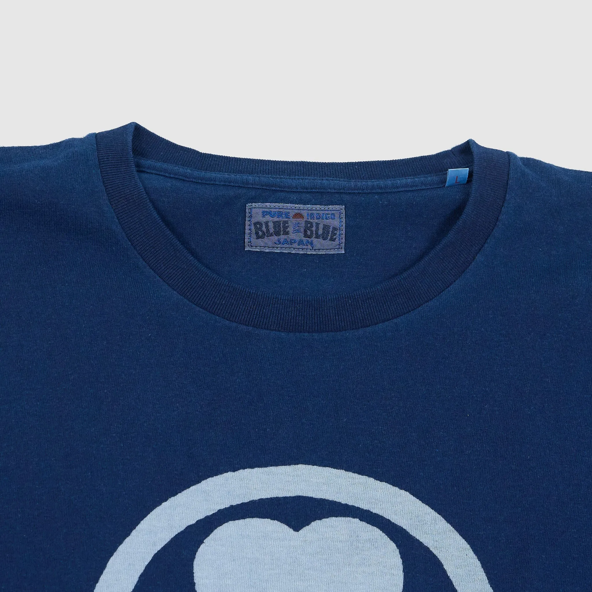 Blue Blue Japan Printed Batik Indigo Crew Neck T-Shirt