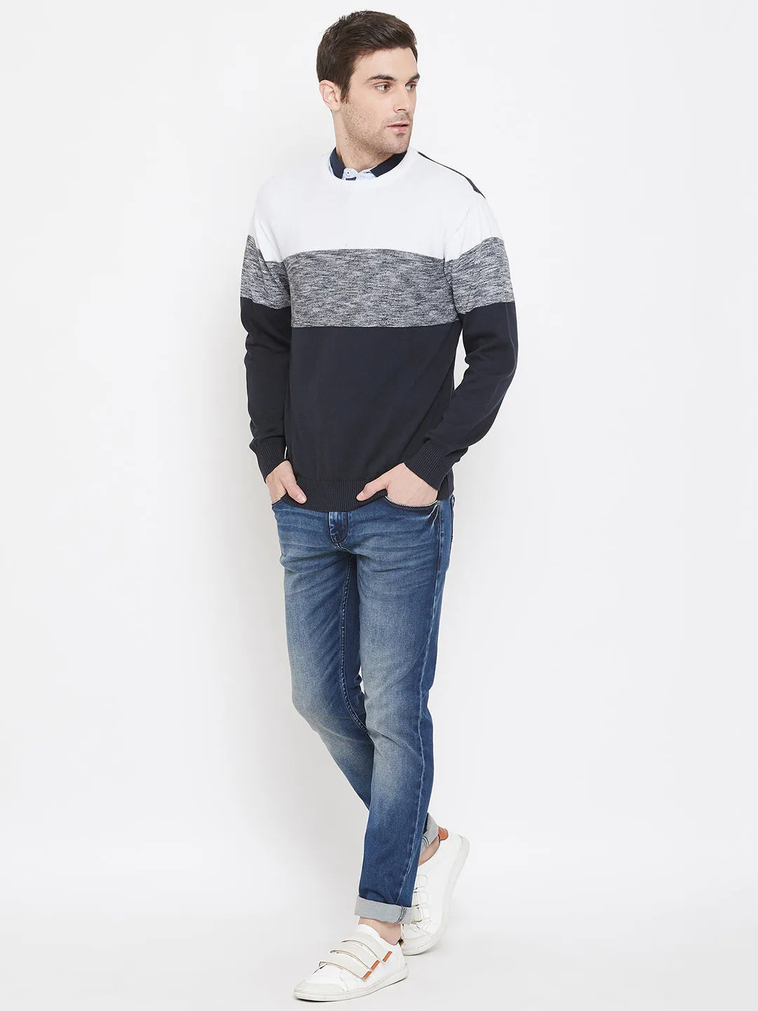 Blue Round Neck Sweater