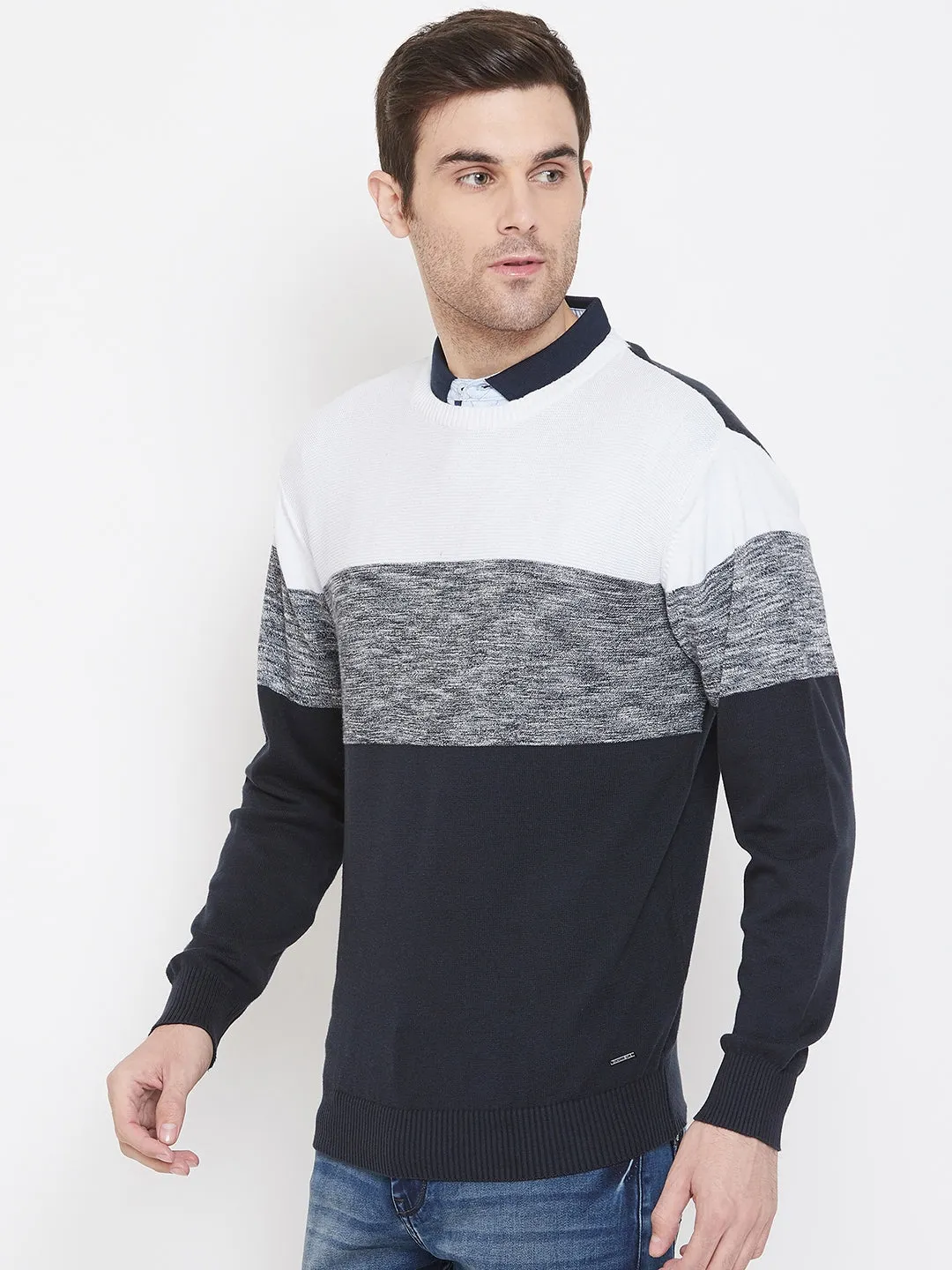 Blue Round Neck Sweater