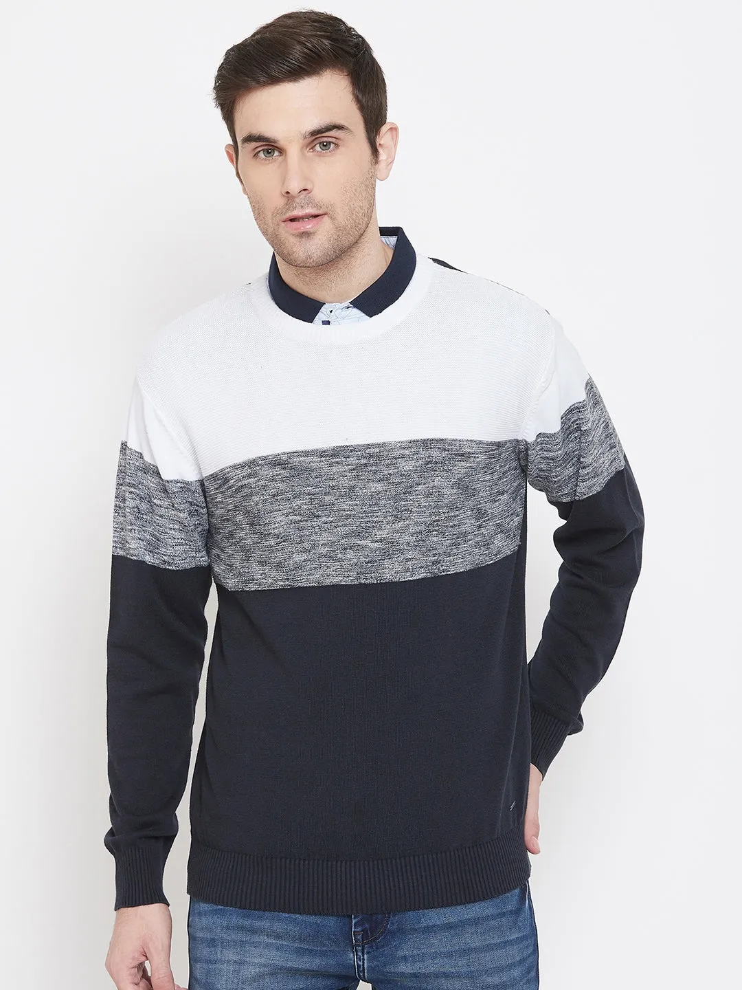 Blue Round Neck Sweater